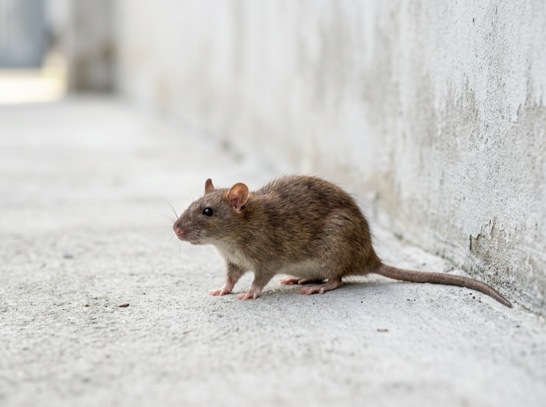 Ratte auf Betonboten – Rattenbekämpfung in Freiburg durch den Kammerjäger