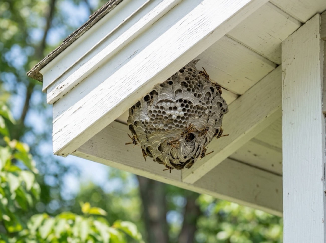 Wespe am Nest – Wespennest entfernen in Freiburg durch den Kammerjäger